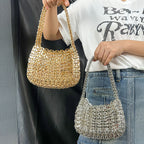 Women's Beaded Metallic Mini Handbag