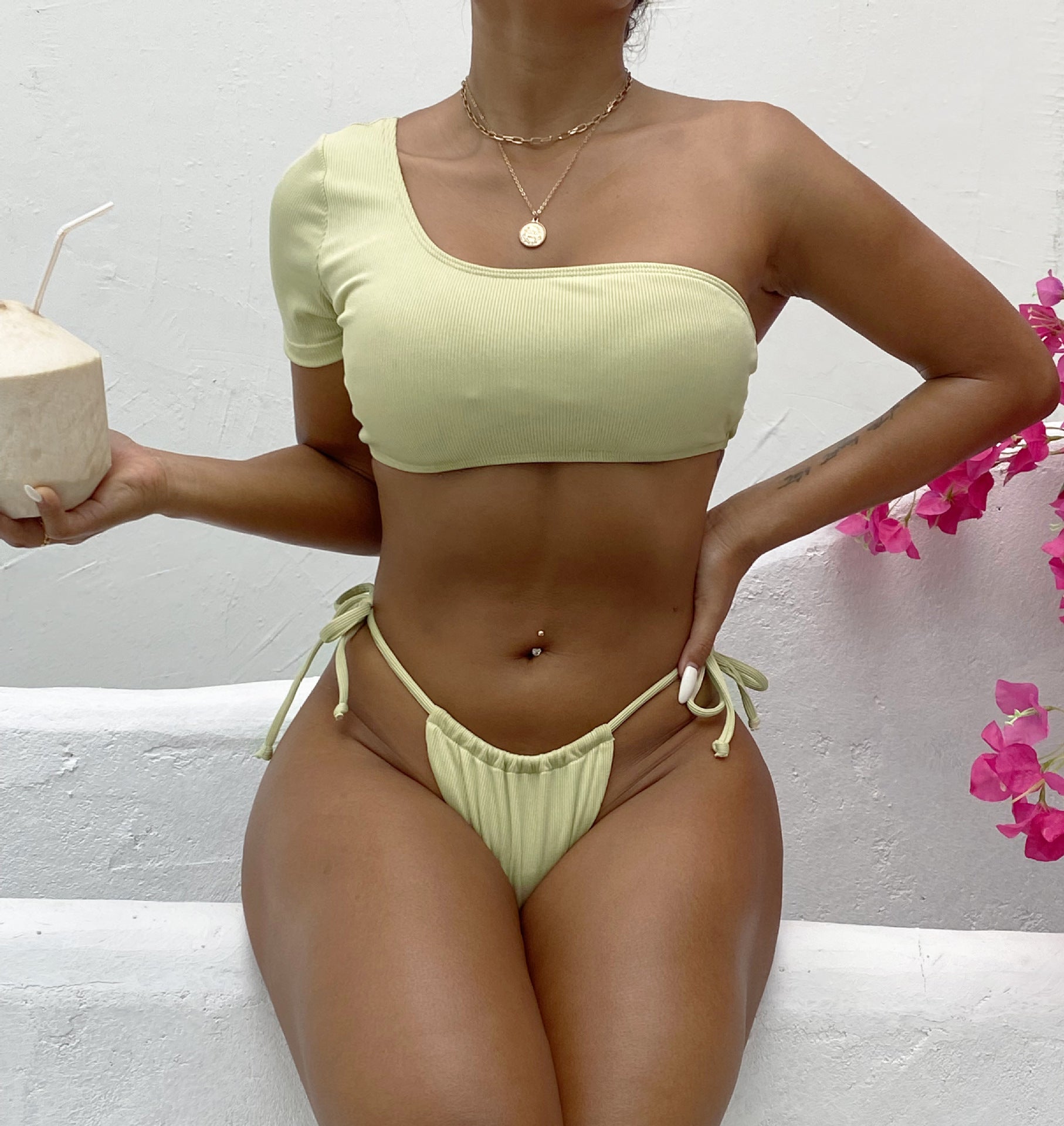 Split Tight One-piece Swimwear