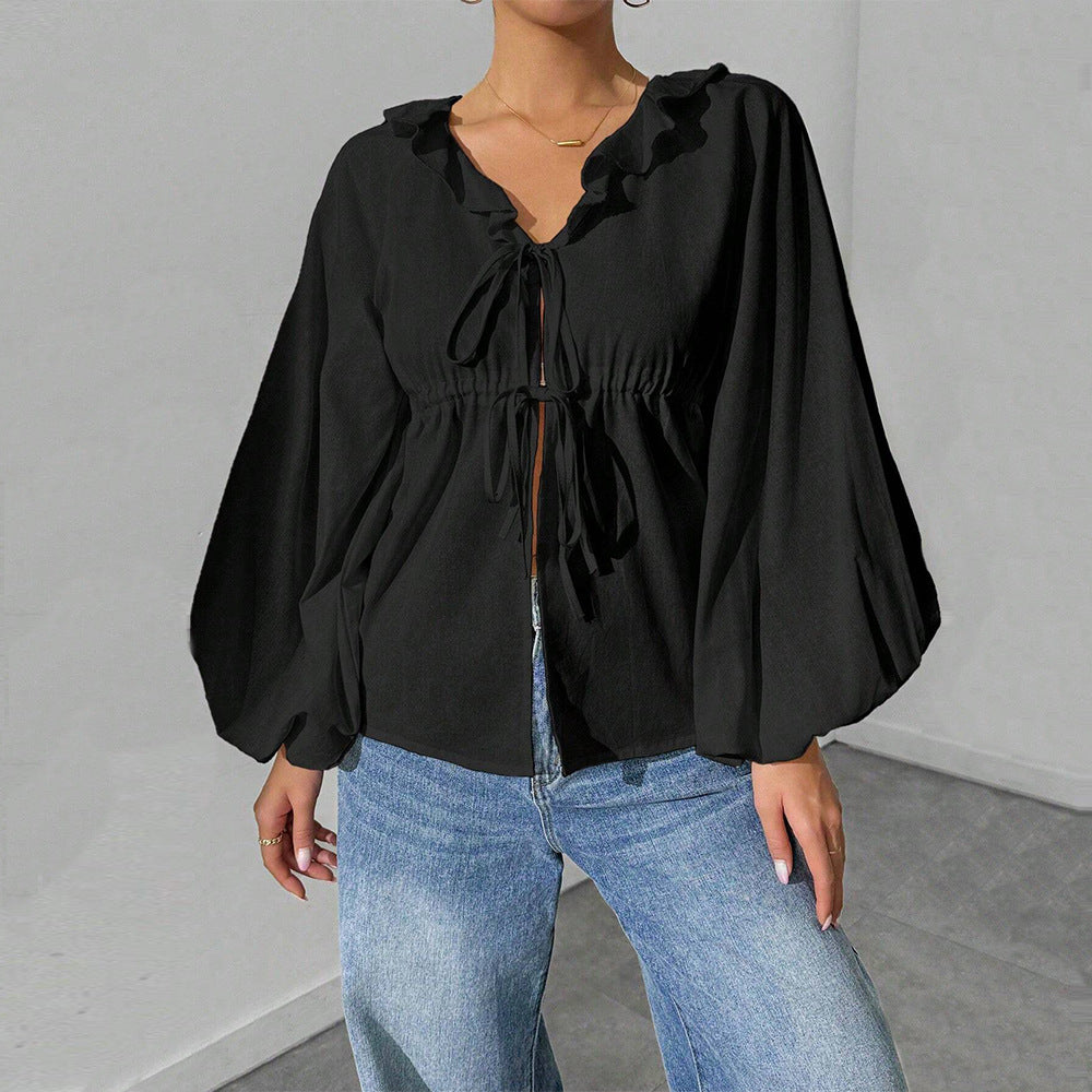 Women Simple Intellectual T shirt Big Swing Batwing Sleeve Loose