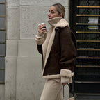Suede Lambswool Short Coat