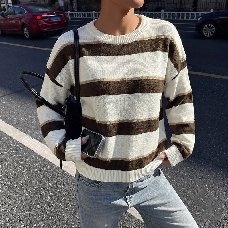Autumn Winter Vintage Sweater Loose Shoulder Long Sleeve