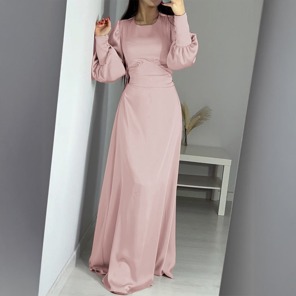 Women's Elegant Long Sleeve Button Dress