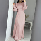 Women's Elegant Long Sleeve Button Dress