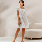 Women's Summer Casual Loose All Cotton Nightgown Thin One Sleepwear