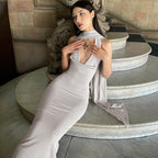 Halter Backless High Slit Maxi Dress