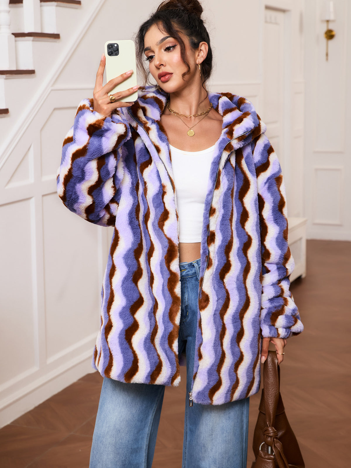 Wavy Purple Rabbit Fur