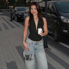 Women Clothing Summer Sexy Deep V Plunge Halter Backless All Matching Slim Fit Short Cropped Vest for Women