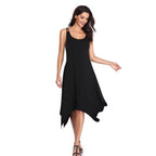 Women's Sleeveless Cutout Asymmetric Midi Dress