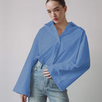 Women's French Simplicity Commuting Elegant Shirt Women Autumn Polo Collar Long Sleeve Single Breasted Loose Casual Top