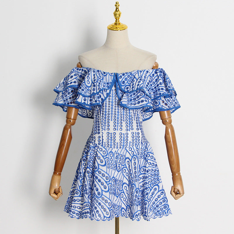 Women's Embroidered Off-Shoulder Mini Dress