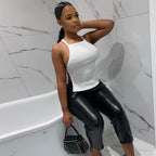 Bunte Wrapped Chest Stitching Breasted Slim Vest Cropped Outfit Top