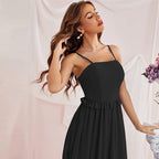 Women's Mesh Spaghetti Strap Maxi Dress