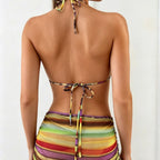 Rainbow Striped Bikini Swimwear