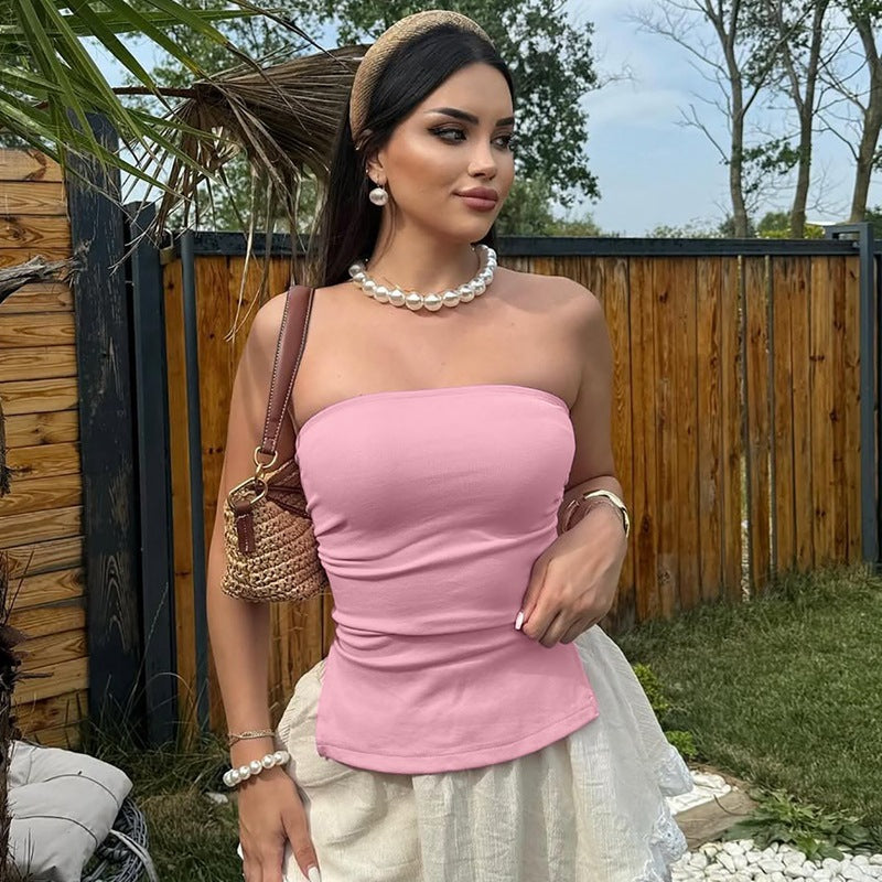 Women's Solid Color Stretch Tube Top