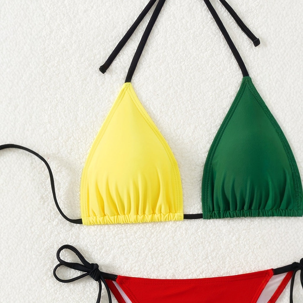 Split Color Bikini Swimwear