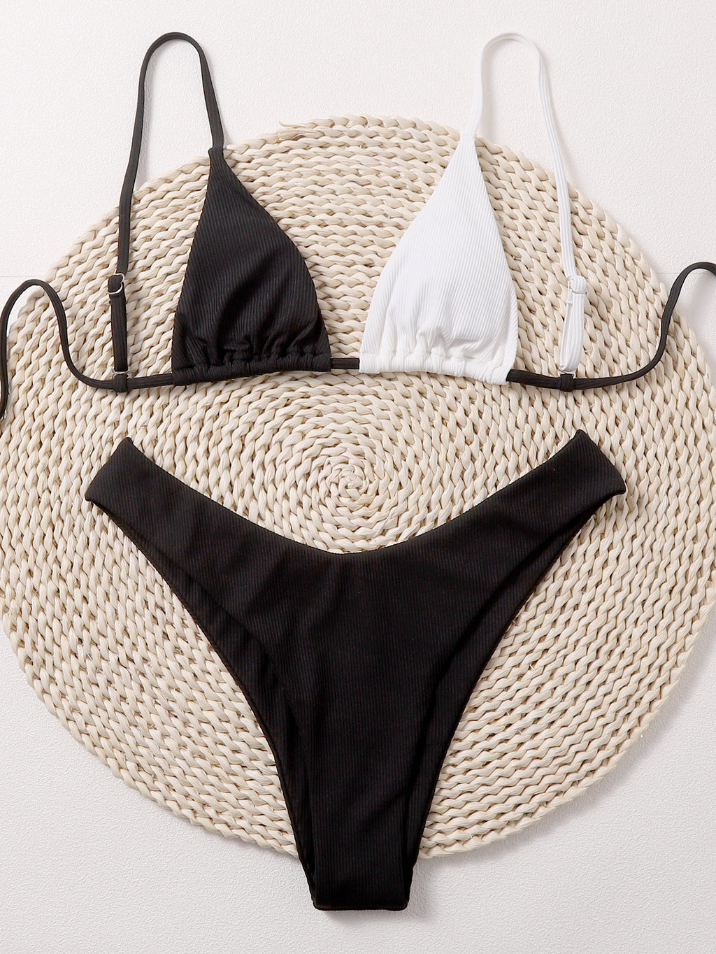 Solid Color Bikini Swimwear