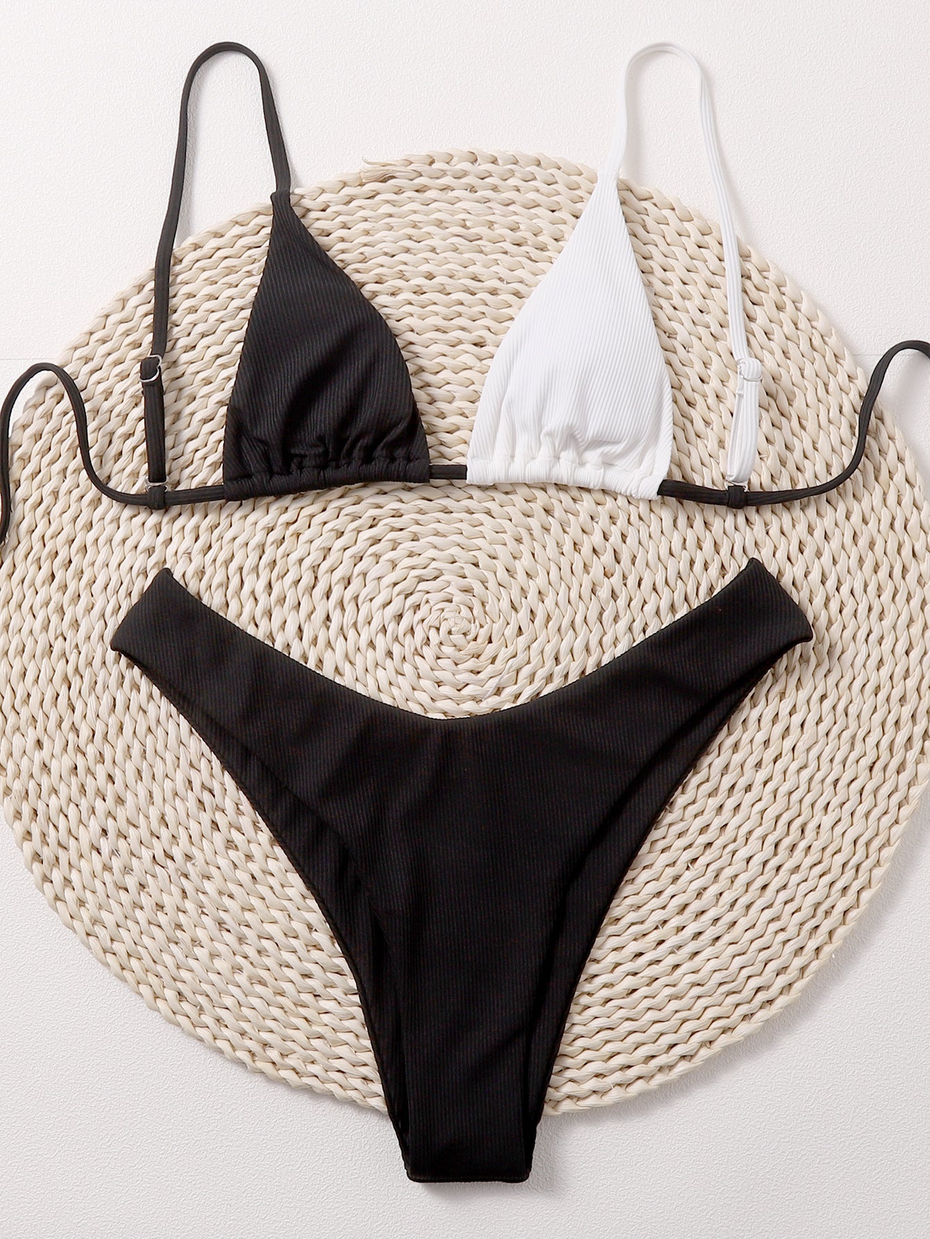 Solid Color Bikini Swimwear