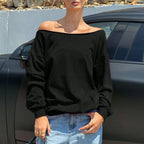 Women's Women's Off The Shoulder T Shirt Loose Slimming Top
