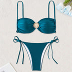 Solid Color Bikini Swimwear