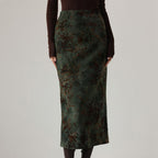 Vintage Print High-Waist Skirt