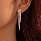 Zircon Tassel Earrings