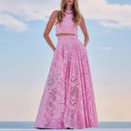 Women's Sleeveless Long Skirt Pocket Set Vacation Loose Two Piece Set '