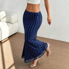 Summer Women Clothing Sexy Dot Mesh Skirt Slim Fit Sheath Skirt