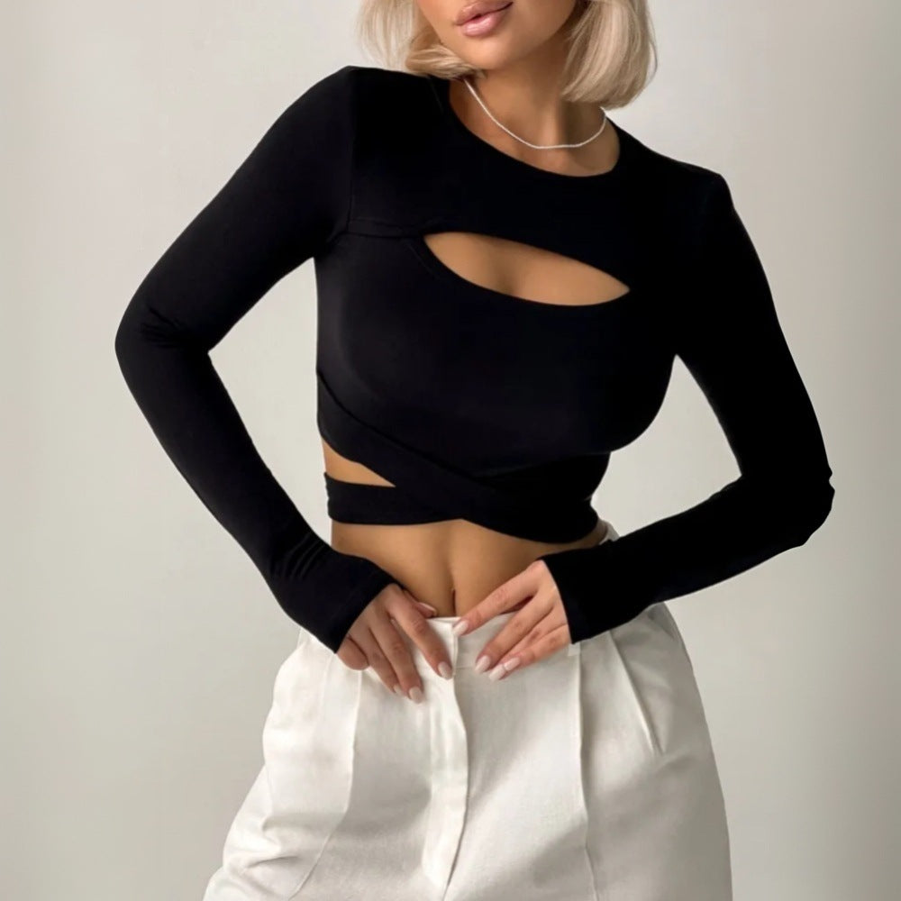Women's Faux Two-Piece Cropped T-Shirt