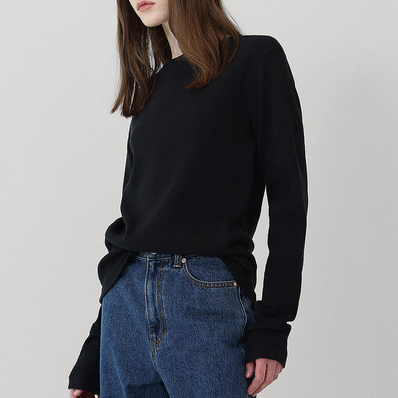 Women's T-Shirt Thread Texture Inner Wear Outer Wear Basic T-Shirt