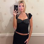 Women's Polka Dot Backless Halter Top