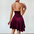 Women's Women's Halter Dress Backless Socialite Design Short