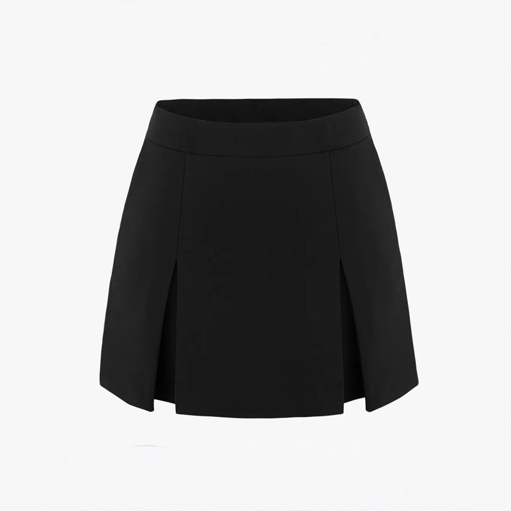 Double Slit A Line Elastic High Waist Pantskirt