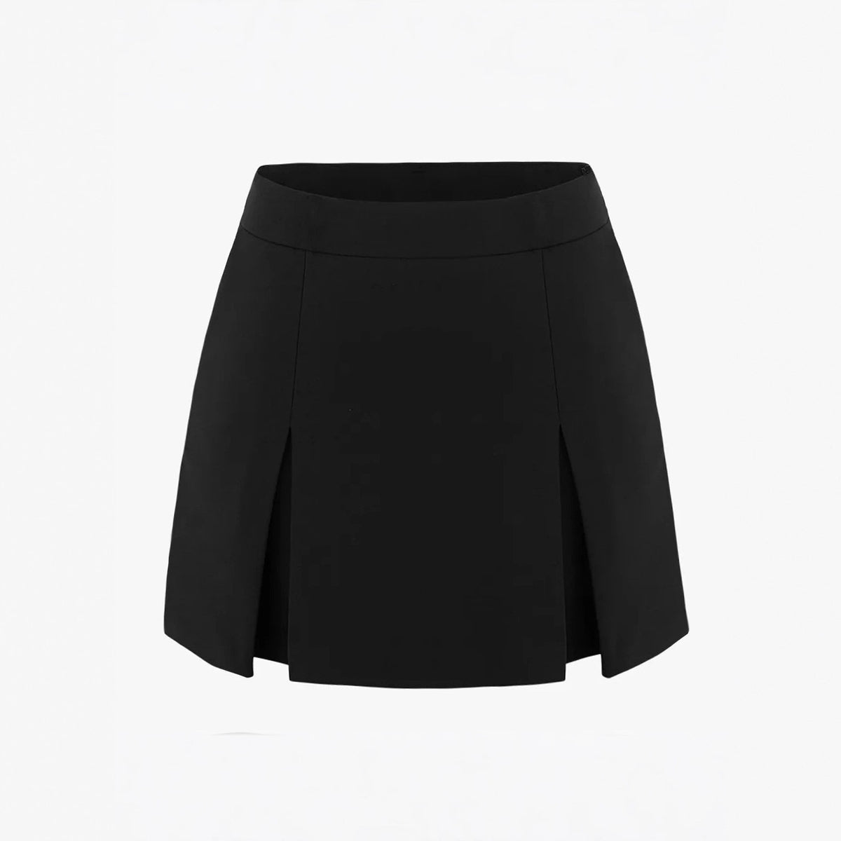 Double Slit A Line Elastic High Waist Pantskirt