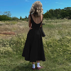 Sleeveless Waist-Defined Backless Dress