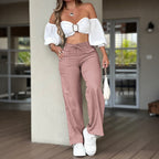 Women's High-Waist Wide-Leg Work Pants