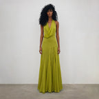 Women's Halter Deep-V Backless Maxi Dress
