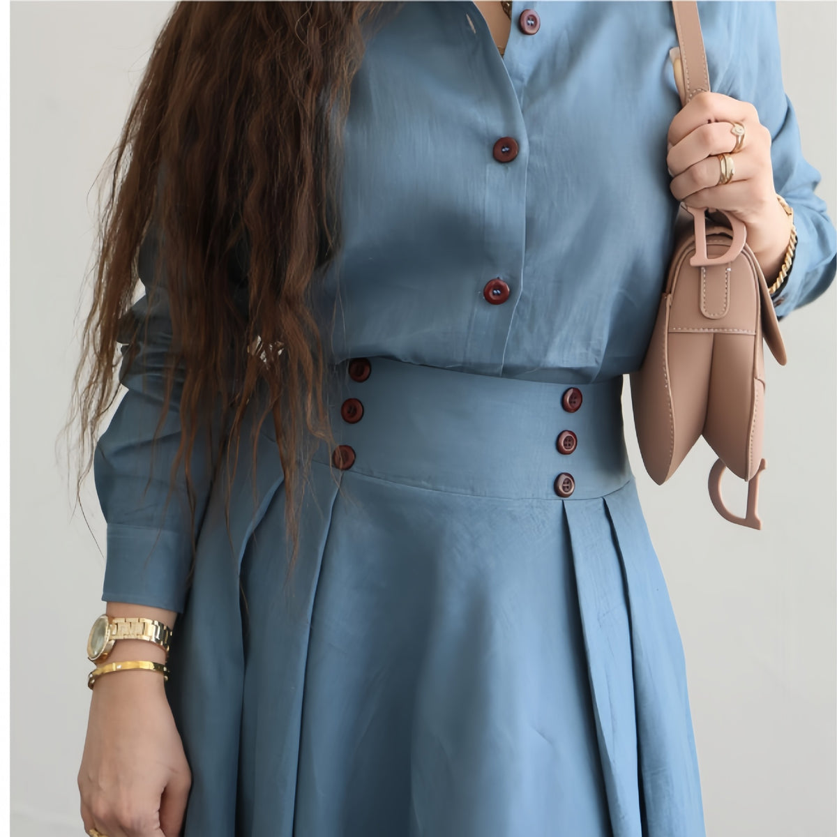 Women's Linen Two-Piece Skirt Set