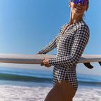 Plaid Printed One-piece Swimwear