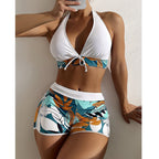 Split Boxer One-piece Swimwear