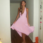Women's Halter Backless Gauze Dress
