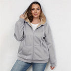 Women's Plush Hooded Zip-Up Coat