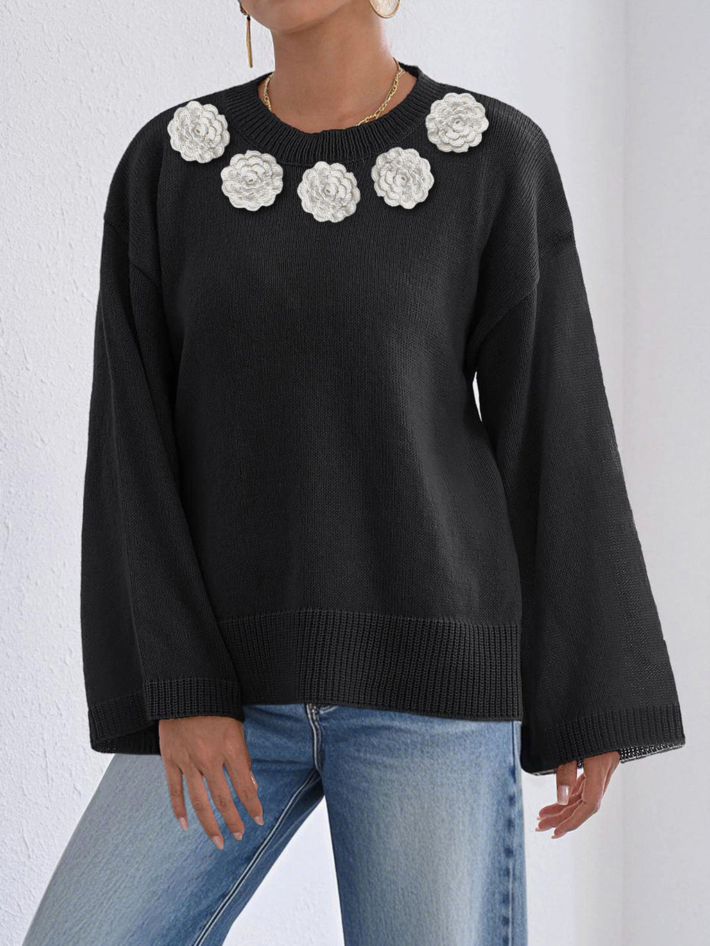 Black Top 5 Hand Crocheted