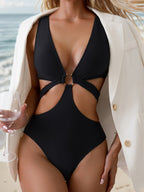Popular Solid One-piece Swimwear
