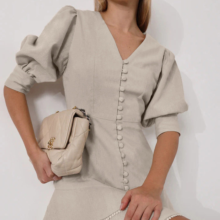 Cotton Linen A-Line Dress