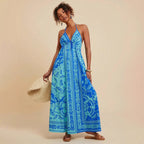 Women's Backless Floral Dress