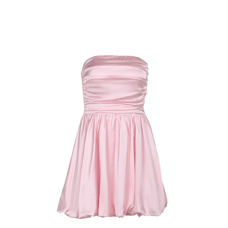 Women's Strapless Smocked A-Line Mini Dress