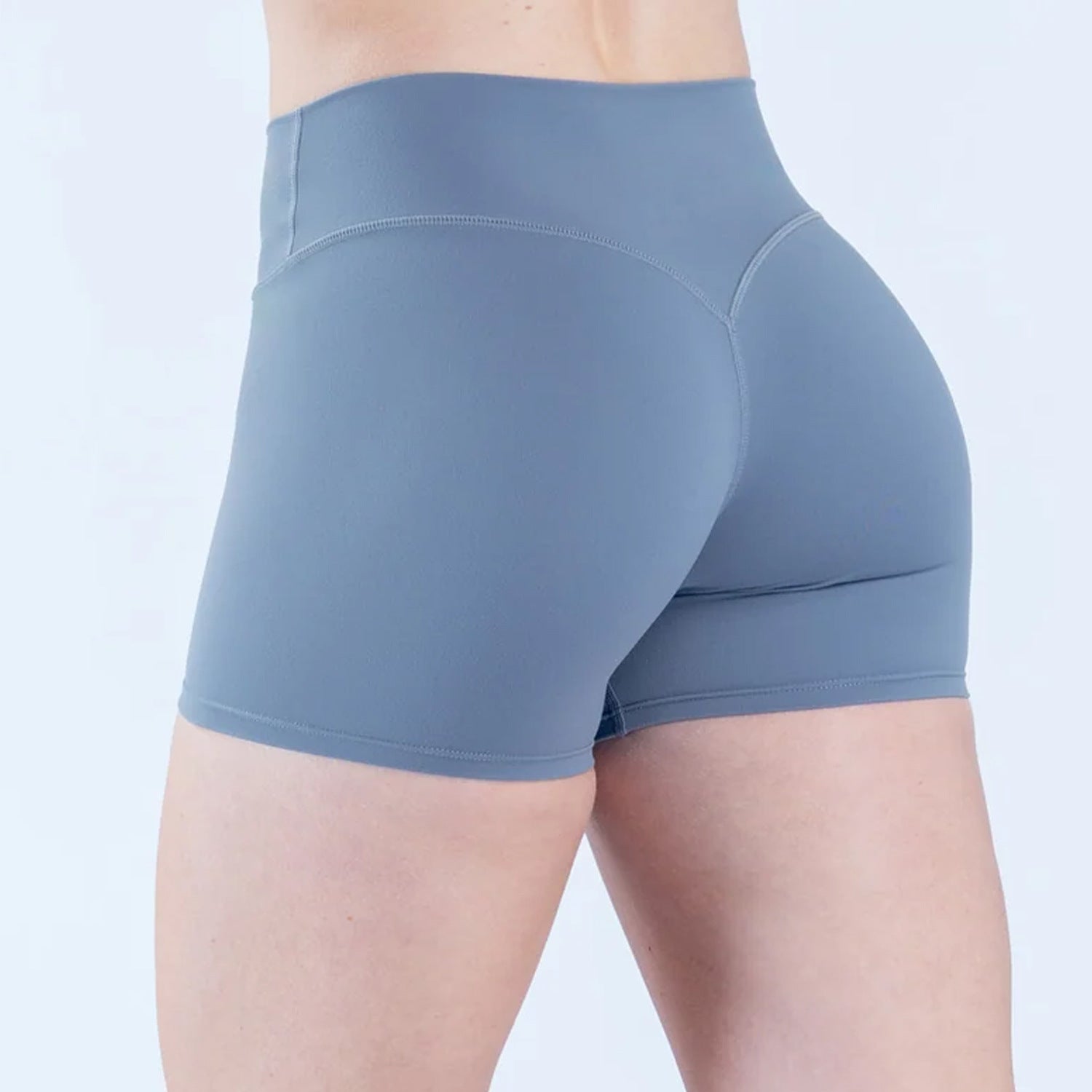 High Waist Nude Feel Belly Contracting Sexy Y Shaped Hip Lifting Outdoor Sports Running Cycling Three Point Fitness Shorts