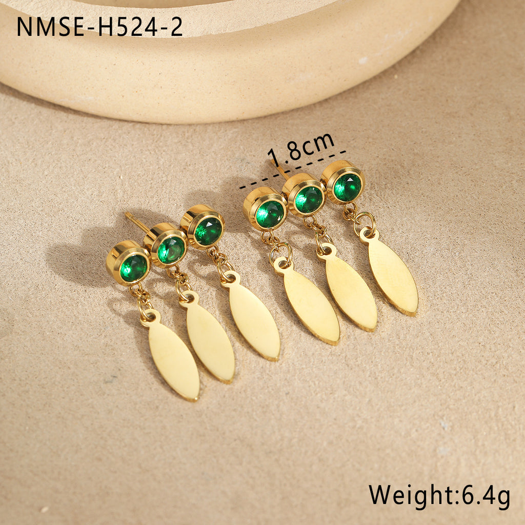 Green Zirconium Earrings