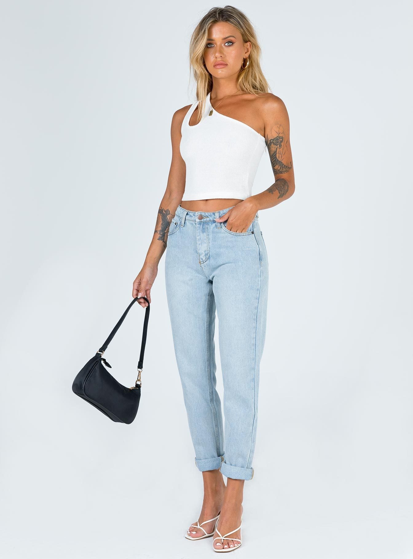 Popular Top Solid Color Sexy Oblique Shoulder Strap All-Match Vest Women Clothing