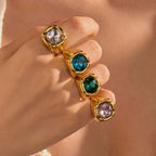 Square Zircon Stainless Steel Ring